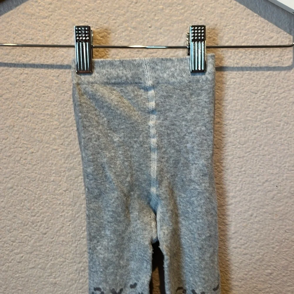 Girl’s Gray Leopard Print Animal Print Tights Size 4-6X